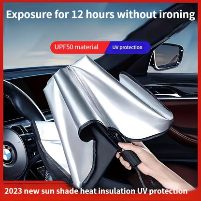 Compact Roll-Up Sunshade for Front Window