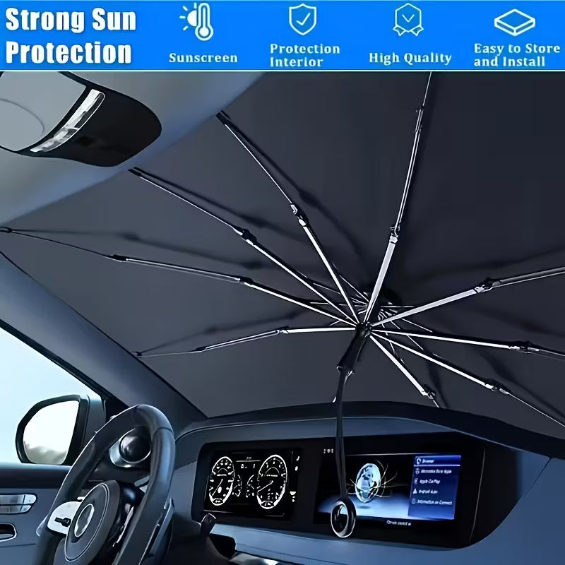 Compact Roll-Up Sunshade for Front Window